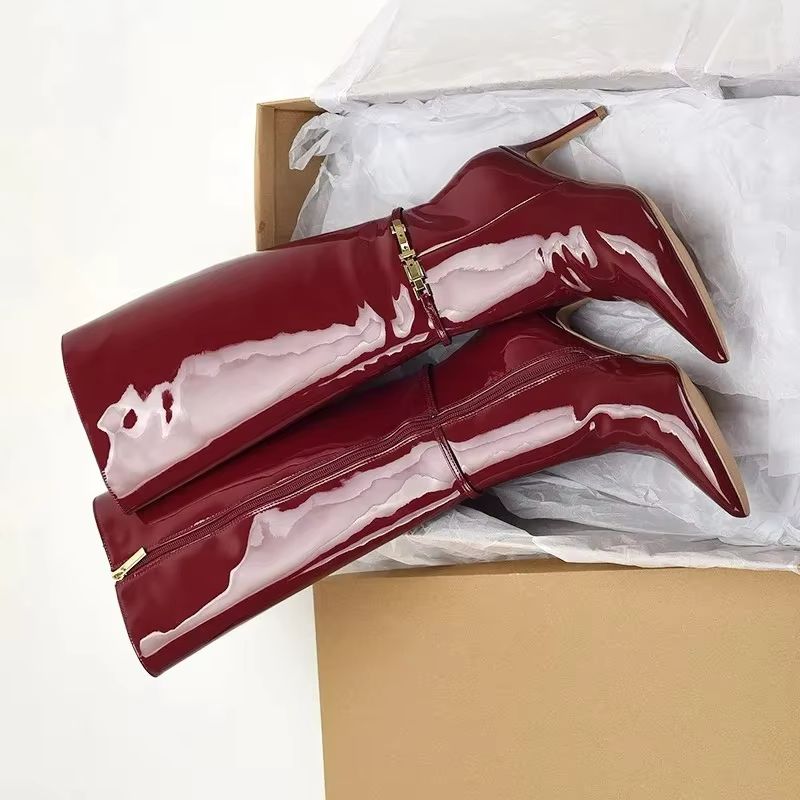 Leather Classic Strap - Sivri Burun Stiletto Yüksek Topuklu Kemer